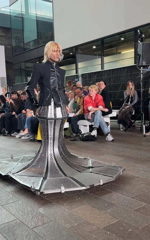 Jada Tudor’s hovering look from the CSM BA 2025 show #DazedFashionTV #CSM #CentralSaintMartins #TikTokFashion