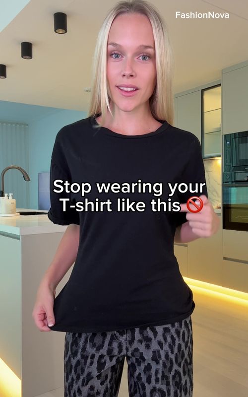 Elevate your t-shirt @Fashion Nova outfits with these fashion hacks 😍👇 How to style your basic t-shirt & jeans outfit with styling tips! Outfit 1 👚 Latona Short Sleeve T Shirt 👖 Danger Zone Leopard Straight Leg Jeans  Outfit 2 👕 Tessa Oversized Tee 👖 Ferociously Leopard Print Wide Leg Jeans #tshirthack #fashionhack #stylingtips 