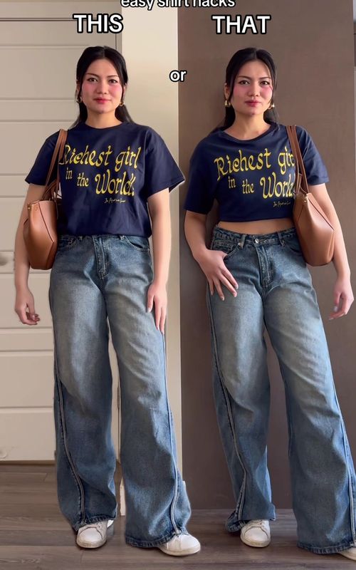 THIS OR THAT? SAVE THIS & FOLLOW FOR MORE! SHIRT FROM @In Print We Trust #ipwt #outfitideas #fashioninspo #fashionhacks 