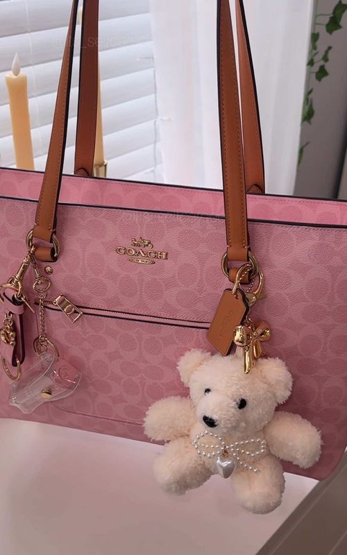 coach powder pink unboxing 🎀 currently obsessed with tote bags #coachhaul#pursetok#unboxinghaul #girlytok#whatsinmybag 