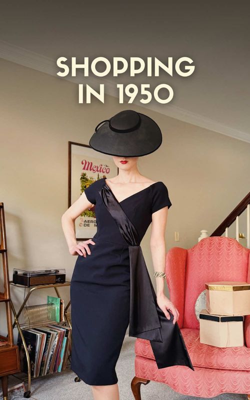 How it feels to shop your closet when you wear vintage. 🖤 @TPDC sent me their Siren Dress and this beautiful off-the-shoulder style reminds me of the body-hugging little black dress that Marilyn Monroe wears in the 1950 film noir, “Asphalt Jungle.” In the movie, she wears it with strappy black heels and a simple collar necklace, which is exactly how I would style it. ✒️ How would you style this vintage-inspired cocktail dress? #VintageFashion #RetroStyle #1950sStyle #VintageStyle #ElegantStyle 