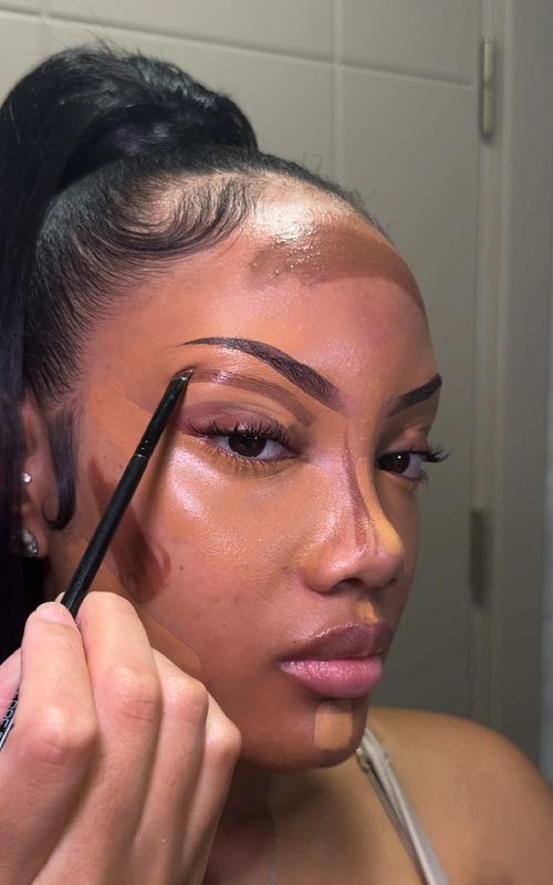 easy makeup tutorial 🎀  #blackgirlmakeuptutorial #fullfacemakeup 