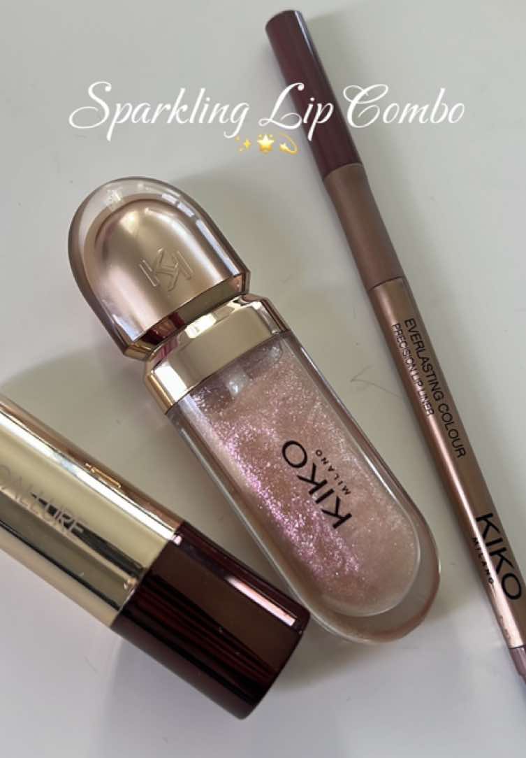this is for you if you like sparkling lip combos👄✨ KIKO lip liner 505 + Focallure lip balm Sour Sugar + KIKO lip gloss 41✨ #kikolipgloss #focallure 
