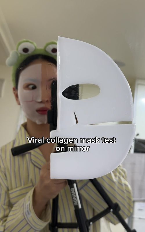 Viral collagen mask test #collagenmask #hydrogelmask #koreanfacemask #facemask #kbeautyskincare 