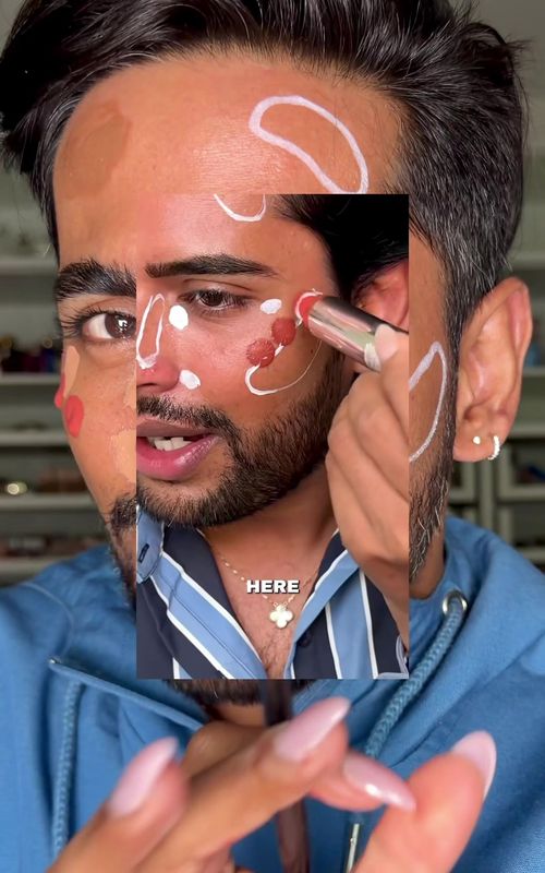 My viral makeup placement along with my blending technique ♥️  @Point of View Beauty Whip it! @ROC Under eye balm stick  @Natasha Denona Hy-Glam Concealer RN7  @Makeup By Mario SoftSculpt Shaping Stick Medium Dark  @DIBSBEAUTY Cool Blush Cheek Stain Cool Girl  #makeuptips #makeuptutorial #beautytips #viral 