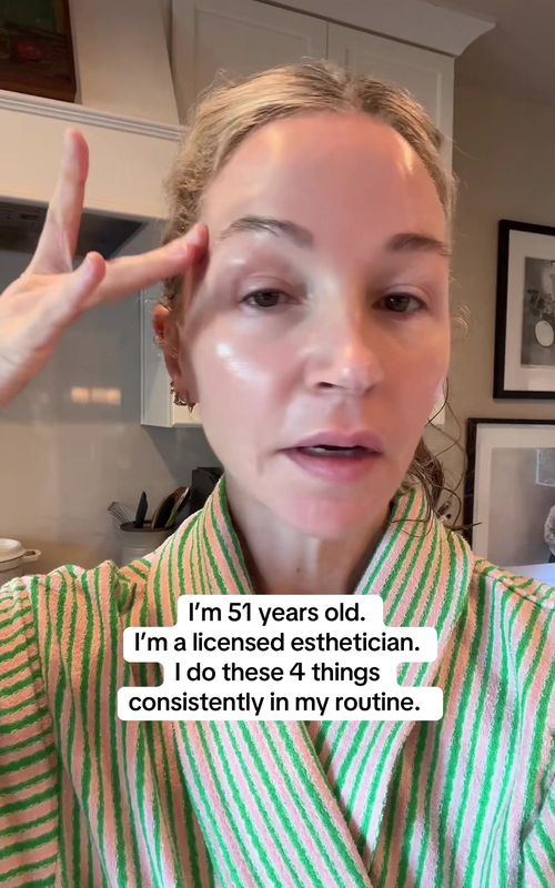 These are the 4 things I do consistently in my skincare routine that have changed my skin. 1: Double cleansing every night. This night I used @LAGOM USA double cleaning duo. 2: Vitamin C serum every morning after I cleanse on dry skin. There are many that I love. @SkinCeuticals @Naturium @Medik8 US c tetra advanced.             3: acid exfoliation, 2-3 nights a week after I double cleanse. Loving the @lumielleskin acid exfoliator and @INNBEAUTY PROJECT exfoliation pads. 4: A Retinoid. I have been using @celimax.global retinal. And @Shani Darden Skincare retinol serum. #skincareroutine #antiagingskincare #glowingskin #finelinesandwrinkles #creatorsearchinsights 