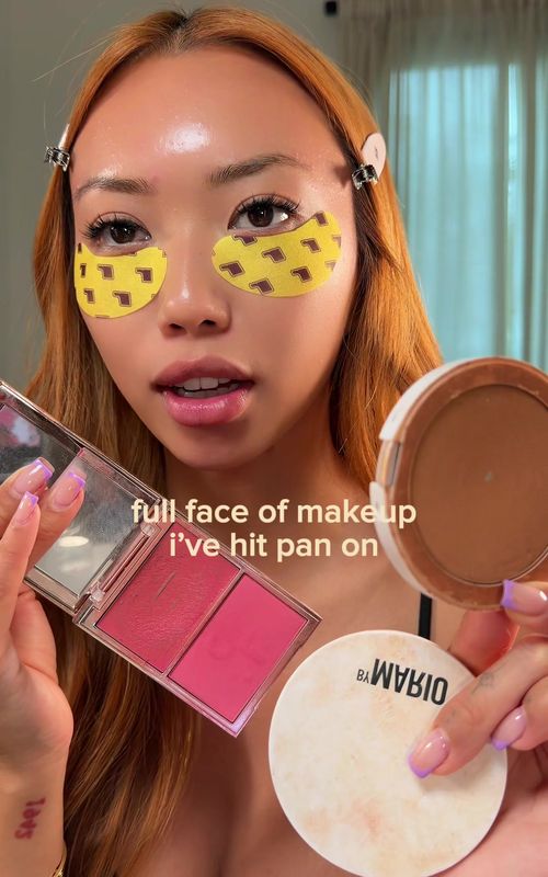 the perfect time to do this video bc i have ACTUALLY hit pan on most of my makeup!! so let’s do a full face of makeup ive hit pan on!!!  @Rare Beauty brow gel @rhode skin glazing milk, barrier butter, eye patches @Haus Labs foundation (300), concealer (24) @Maybelline NY foundation (250) @LYS Beauty bronzer (harmony) @Patrick Ta Beauty blush (she’s that girl) @Charlotte Tilbury powder (1) @milkmakeup setting spray @Makeup By Mario bronzer (med) @Olehenriksen pout preserve @Fenty Beauty highlighter (ginger binge/moscow mule) @MakeUpForEverUSA extreme lip liner (wherever walnut) #makeup #makeuptrends #makeupchallenge #makeuptutorial #makeuptok 