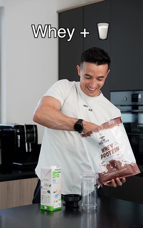 Protein whey with water or milk ? 👀 @Tibo Inshape Nutrition @ShapeYou 
