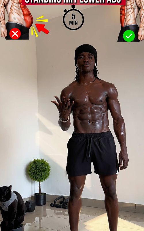 5-Minutes Standing Lower Abs Workout At Home!! 🏠 #absworkout #Fitness #abs #trending #homeworkout 