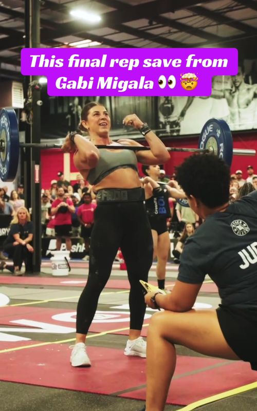 An insane save from Gabi Migala on the final rep of Event 2 at the Mayhem Classic! The second event of the Mayhem Classic is Gwen, 15-12-9 of unbroken clean & jerks.  #CrossFit #CrossFitGames #Semifinals