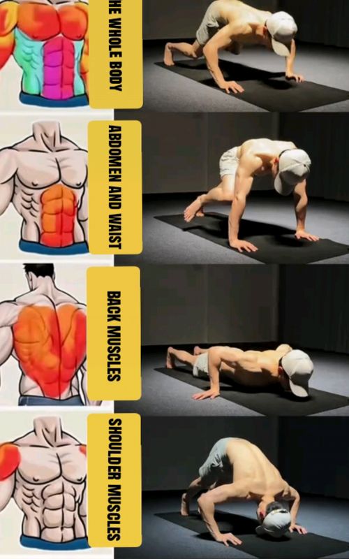 💯💋If you are a beginner, these five push-up exercises are enough to train your upper body #fitness #chest #muscles #dumbbells #gymmotivation 