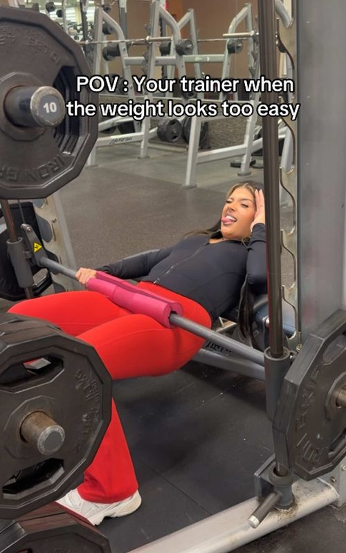 instant regret 🤣 at least I can hip thrust a whole man tho! 😅 #gym #gymlife #fitness 