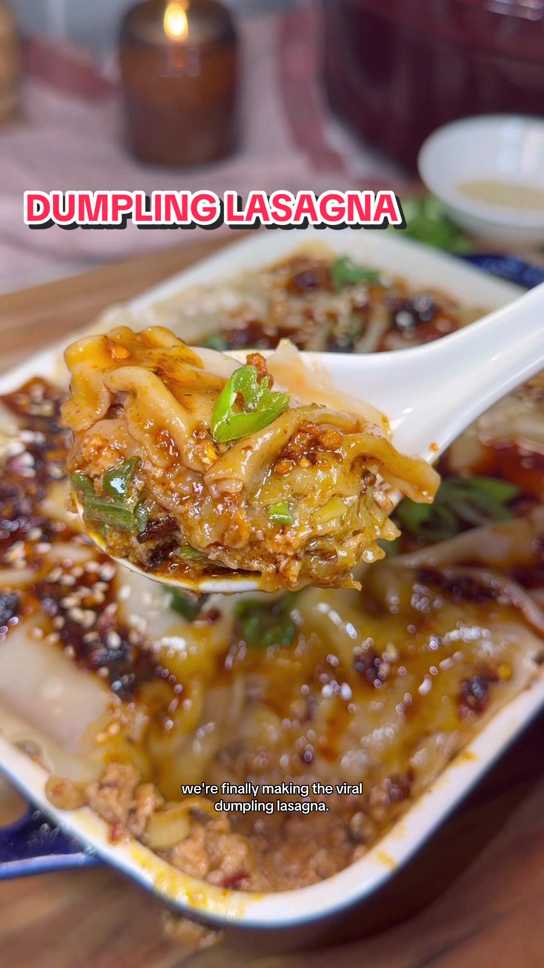 Dumpling lasagna 🥟 Trend creator: @Aila  Inspired by: @Freddsters  If making dumplings at home has ever felt intimidating, this is such a good entry point. A great reminder that good food doesn’t have to be complicated to be really satisfying. Ingredients below, full recipe is in my bio!  1 lb ground pork 4 scallions, thinly sliced (whites + greens) 3 cloves garlic, grated 1 tbsp grated fresh ginger 3 tbsp soy sauce or tamari 1 tsp toasted sesame oil Chili crisp, to taste (~1 to 2 tsp) A splash of rice vinegar ¾ tsp white pepper (or black pepper) 1 to 2 tbsp chicken broth or water Wonton or dumpling wrappers Small bowl of water (for dipping wrappers) Extra soy sauce or tamari, for garnish Extra chili crisp, for garnish Extra scallions, for garnish Sesame seeds, for garnish #dumpling #dumplings #dumplinglasagna #EasyRecipes #cooking 