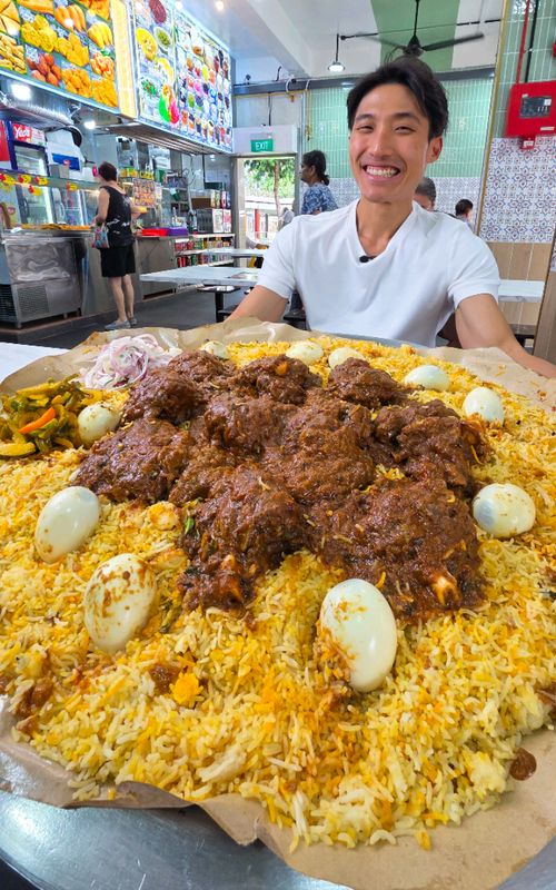 9KG of Beach Road’s legendary biryani! Might be some of the best mutton biryani I've had. #sgfoodie #foodchallenge 