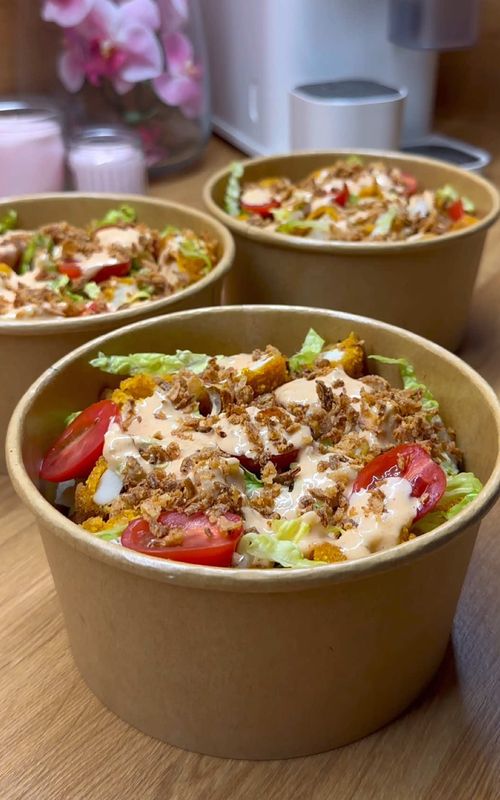 Chicken Burger bowl  🍔 #Chicken #bowl #FoodTok #Recipe #foryou 