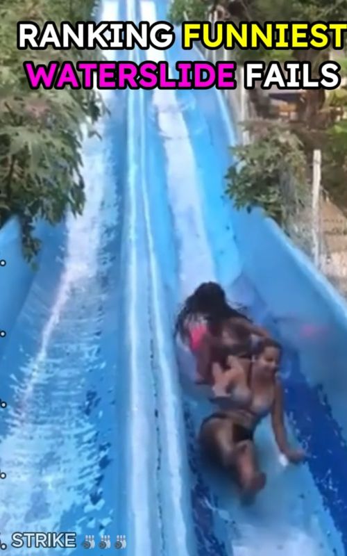 These waterslide fails just kept getting worse 😂💦 The ending was pure chaos 😭 #fyp #failtok #waterslidefail #funnyvideos #trynottolaugh #viralclips