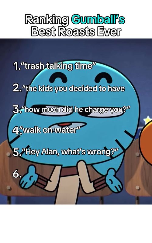 Ranking Gumball’s Best Roasts Ever #theamazingworldofgumball #cartoonnetwork #tawog #cartoonnetwork #fyp 