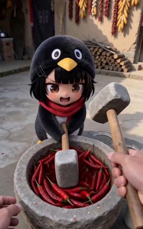 #gugugaga Making chili powder, and yet... #anime #funny #cute #pinguin #咕咕嘎嘎 #penguin #かわいい #治愈 #萌物