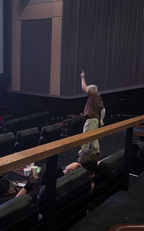 This man came up to my brother and I after the movie finished, told us he was a Michael impersonator and said “No really, watch I’ll get down for y’all right here” 😂 & Unc indeed got down lol #Michael #michaeljackson #fyp  @🛸 
