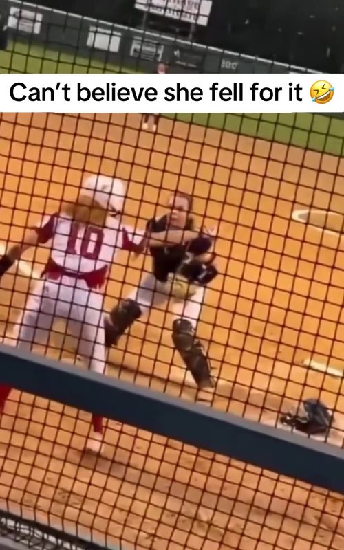 Got her with the Scooby Doo trick 😂💀 ( via its.k_12 ) #fyp #funny #viral #baseball #baseballlife 