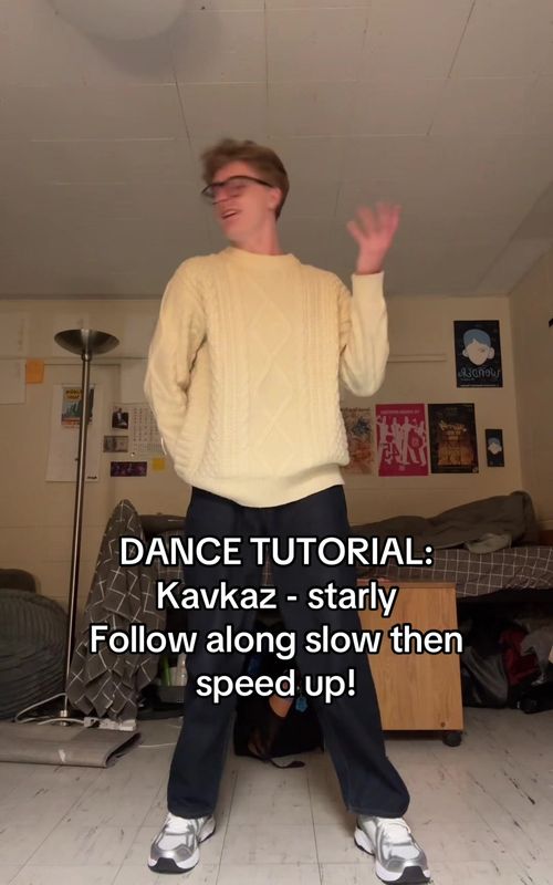 Here’s a #TUTORIAL for the dance to Kavkaz - starly. 😮‍💨 follow along slow then speed up with music… learn the dance at any speed! #dance #dancetutorial #dancetut #learndances 