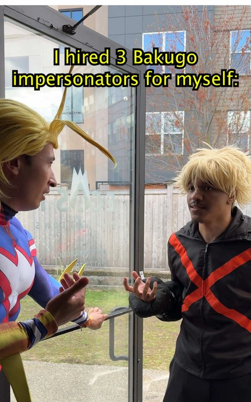 I hired 3 Bakugo impersonators… (with @Brownbakugo , @restlyss , @Pixel☆Drink ) #anime #mha #bakugo 