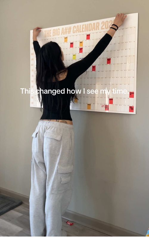 When you can see your entire year at once, you stop over-committing, stop planning week to week, and start making decisions based on the big picture. It only took about 30 minutes to map everything out — and the clarity is immediate. #bigasscalendar #yearplanning #timeclarity #goalsettingtools #productivityfinds