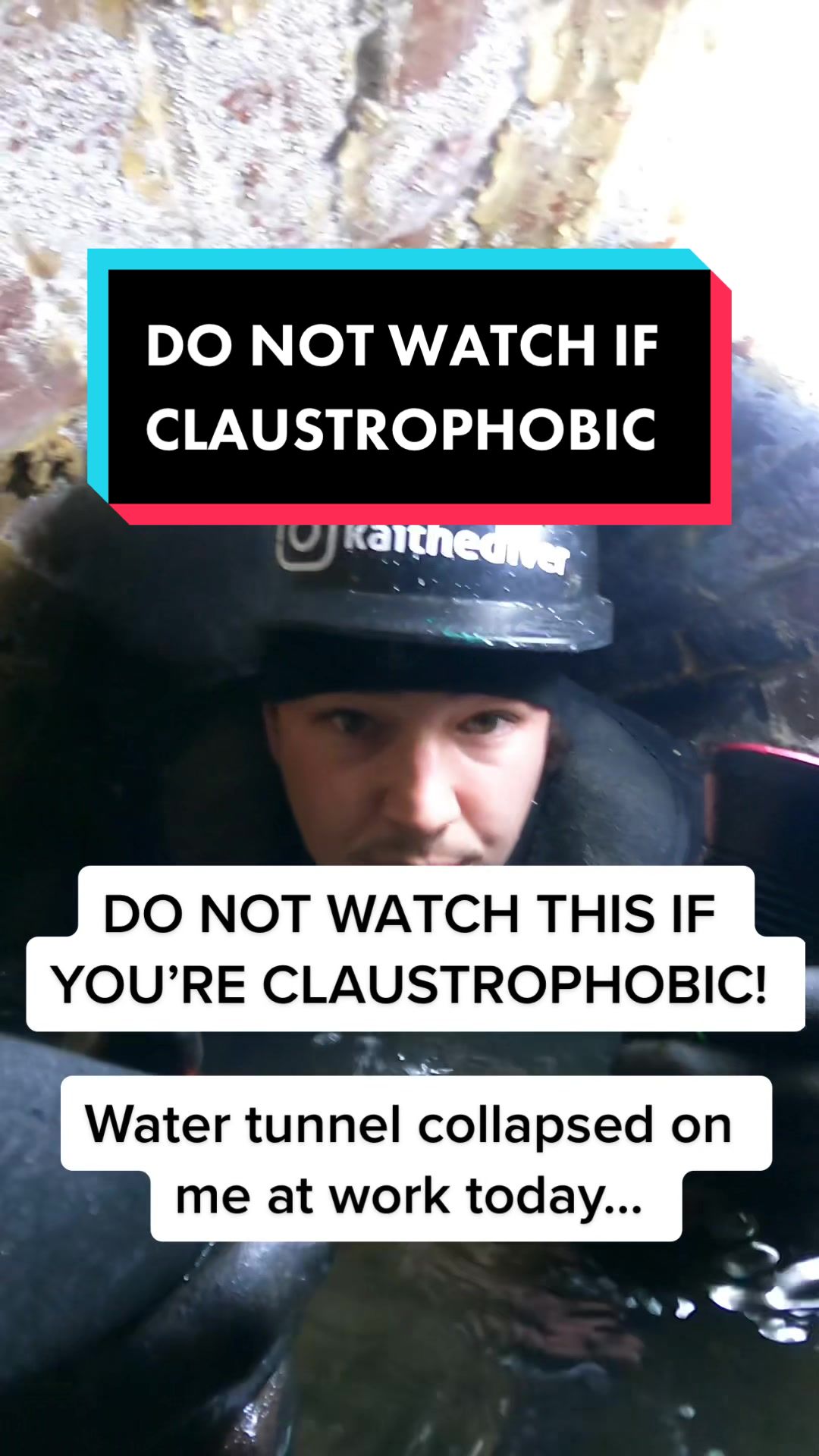 Do not watch this if you’re claustrophobic! Water Tunnel Collapse #fyp #tiktok #viral #hashtag #tunnel #claustrophobia #commercialdiving #dangerous #stuck 