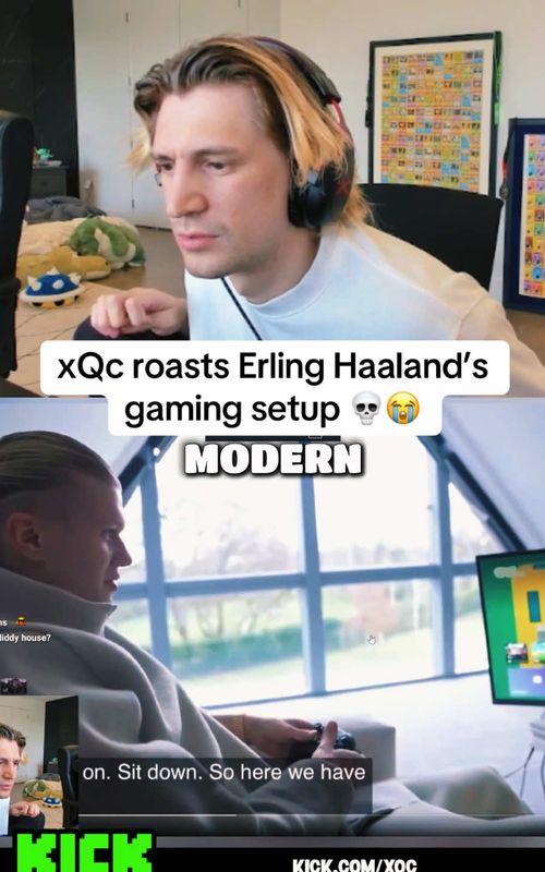xQc cooked Erling Haaland’s gaming setup 😭 #xqc #haaland #GamingSetup #erlinghaaland #fyp 