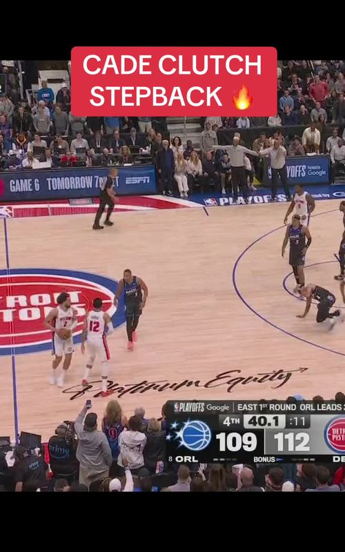 The Pistons hold on for the win against the Magic 😤 #NBA #pistons #nbaplayoffs #basketball #cadecunningham 
