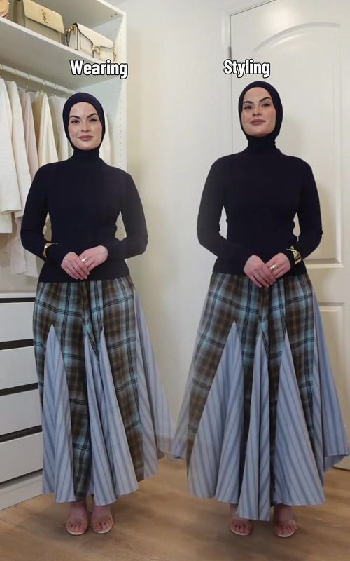 You don’t need new clothes… just different ways to style them! ❤️ Follow for more styling inspo 🥰 #stylingideas #stylingoutfits #wearingvsstyling #hijabigirl #OmayaZein 