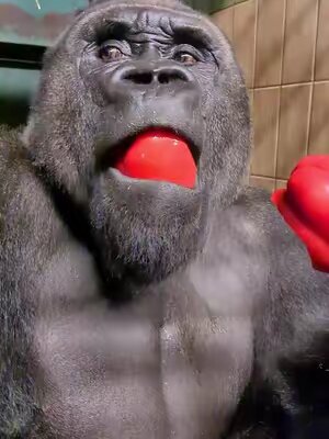 Watch this silverbacks jaw muscles move on top of his head as he chews. #silverback #gorilla #asmr #mukbang #fypage #fyp #fypシ #foryou #foryour #food 
