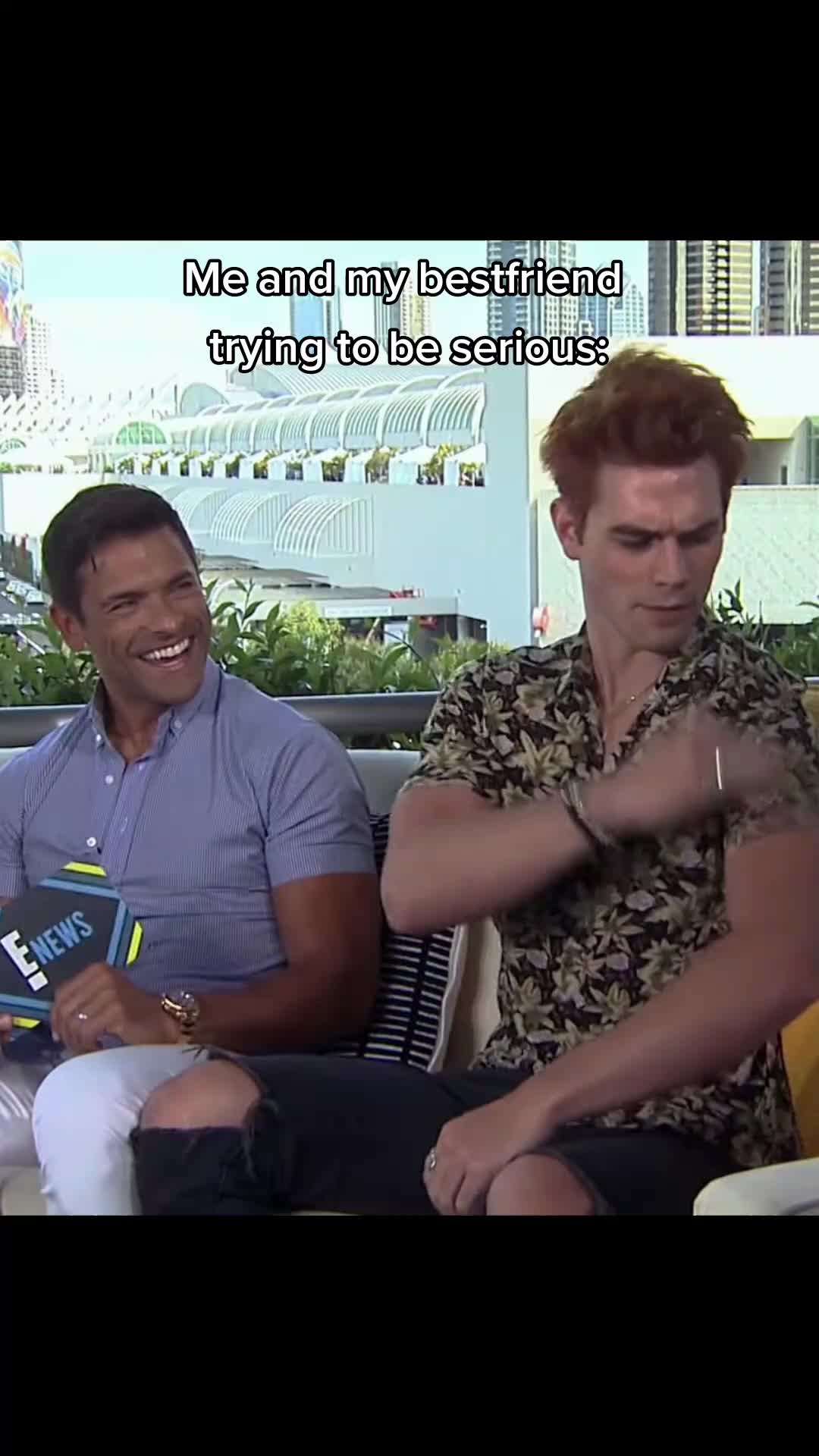 This is us being serious😂😂 #fyp #bestfriend #viral #riverdalecast #interview #fypシ #fypシ゚viral #kjapa #markconsuelos #foryou #funnyvideos #meme #shakira #relatable #serious #funny 