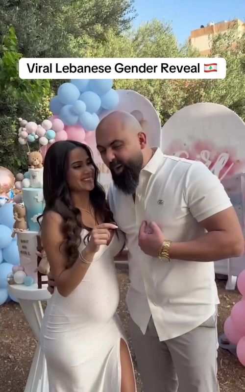 Tayta reacts to the viral Lebanese gender reveal 🇱🇧😭 #genderreveal 