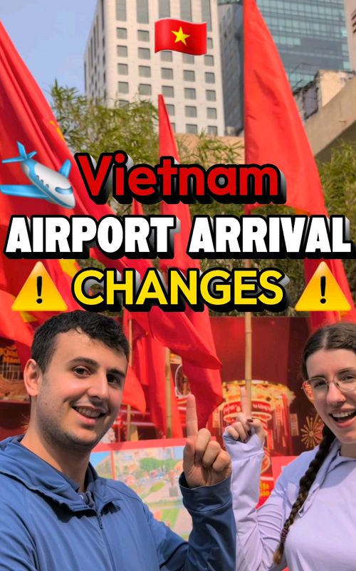 New Vietnam Arrival changes! ⚠️📋✈️ Be sure to fill in the pre-arrival form within 3 days of your flight date if you're entering through Tan Son Nhat International Airport in 📍Ho Chi Minh City. If you haven't checked already, ensure you don't need to apply for an evisa as well (only SOME countries are exempt) ‼️ The lineups at immigration at major airports can be 2-3 hours long... if you don't want to risk this, consider a fast track. 🚨 Many unsafe and fake sites exist that will overcharge you for the above, so please be careful.  We've linked the official pre-arrival website, evisa site and the fast track service we personally use on the  🔍 Find Video Info button on our link in bio 💬 Or comment "link" . . . #vietnam #vietnamtips #vietnamtrip #vietnamtravel #travelcouple 