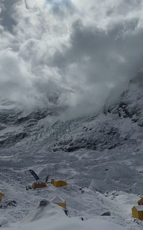 The Khumbu Icefall is located at the head of the Khumbu Glacier and the foot of the Western Cwm. It lies at an elevation of 5,486 metres (17,999 ft) on the Nepalese slopes of Mount Everest, not far above Base Camp and southwest of the summit. The icefall is regarded as one of the most dangerous sections of the South Col route to Everest's summit. . . . . . . . . #khumbuicefall #Everest #foryou #beautiful #nature 