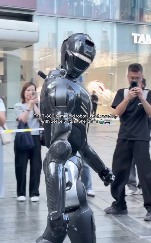 The T-800 humanoid robot just showed up with police units in Shenzhen 🤖🚔 Developed by ENGINEAI, it’s showcasing powerful motion control and combat-style movement — raising real questions about strength, precision, and real-world applications. Even officers were curious… are those punches actually as strong as they look? This isn’t just robotics anymore — it’s machines stepping into high-intensity environments. Where do you think robots like this belong? 👇 #ENGINEAI #HumanoidRobot #Robotics #AI #FutureTech  