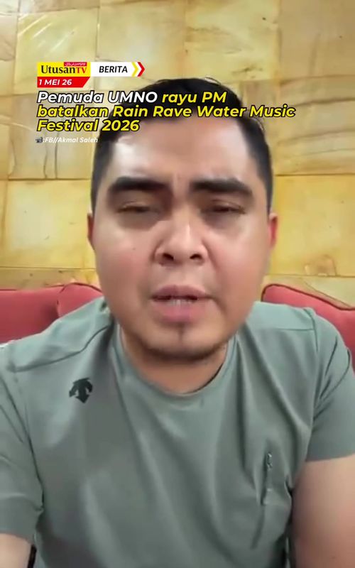 1 MEI 26: PERDANA Menteri, Datuk Seri Anwar Ibrahim dirayu untuk membatalkan Rain Rave Water Music Festival 2026 yang dijadualkan berlangsung sehingga Ahad ini. Ketua Pemuda UMNO, Datuk Dr Muhamad Akmal Saleh mendakwa program seperti ini mendatangkan banyak keburukan berbanding kebaikan, selain ia juga melukakan hati umat Islam yang merupakan penduduk majoriti di negara ini. Klik kotak hijau untuk berita lanjut.📰 #trendingnewsmalaysia #beritaditiktok #rayu #batal #rainravefestival 