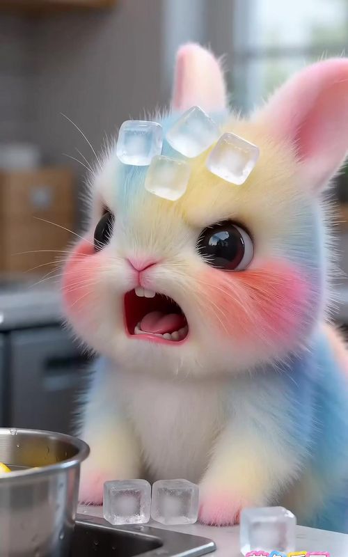 Cute colorful little rabbit steals lemons#Cutepet #ai #littlebunny #funny #pet 