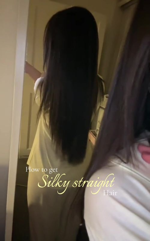 Tutorial on silky straight hair #spring #chic #hairtutorials 