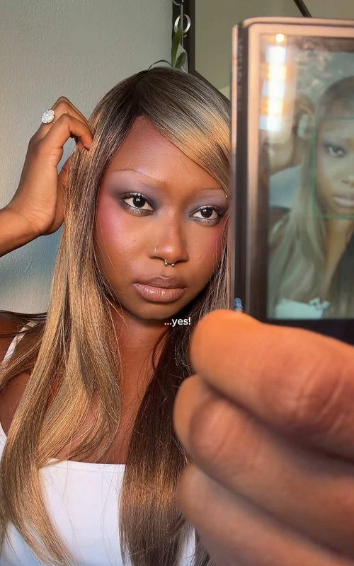 you heard! #fyp #blackgirlmakeup #makeuptok #eyeshadowtutorial #lipcombo  @e.l.f. Cosmetics // @Haus Labs // @rhode skin // @Tower 28 Beauty // @Sephora Collection // @Saie // @DanessaMyricksBeauty // @Huda Beauty // @Maybelline NY // @aboutface // @viseart // @M·A·C Cosmetics // @RISKY 리스키 // @Anastasia Beverly Hills 