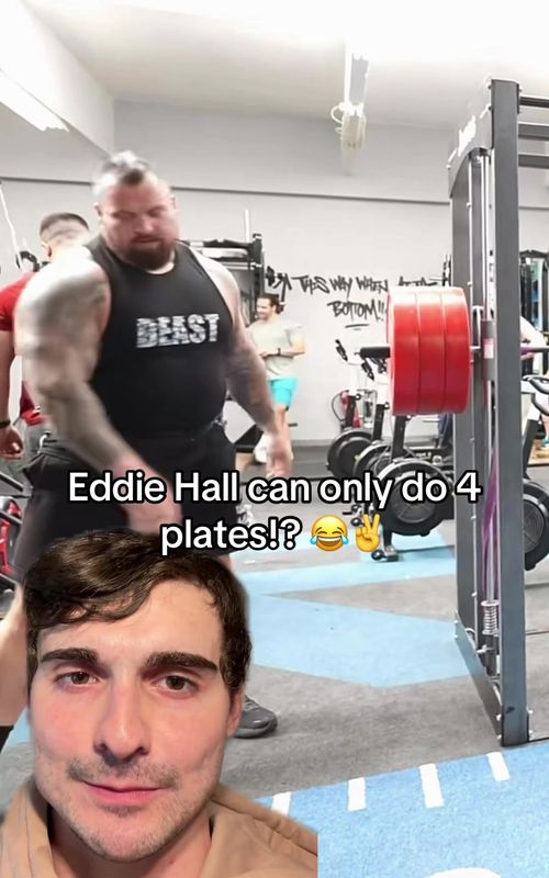 Only 4 plates….  - -app I used is @liftoff_app  - #eddiehall #bodybuilding #gym #workout #fyp  