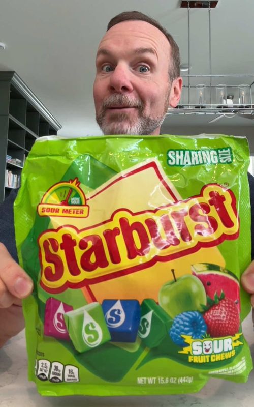 Trying the new SOUR @starburst  #starburst #sourcandy #candy #candyreview #tastetest 