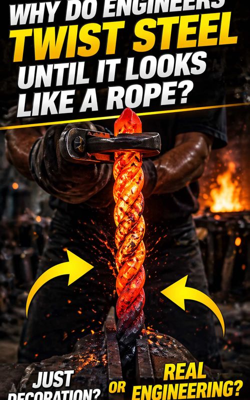 Why Do Engineers Twist Steel Like a Rope?#steel #mechanicsoftiktok #howthingswork #fyp #foryou 
