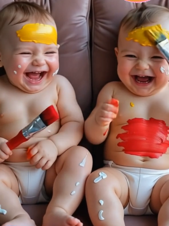 baby painting time 😘💖  #babytiktok #fyp #viral #viralvideo #unfrezzmyaccount 