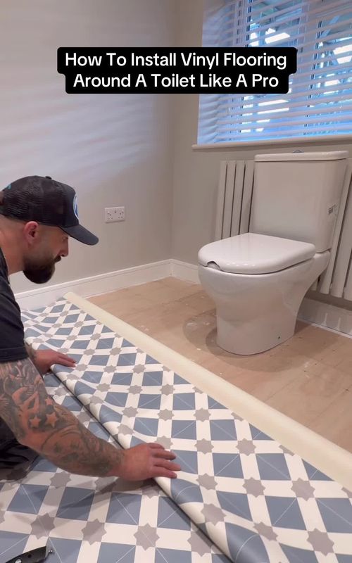 How To Install Vinyl Flooring Around A Toilet @Beaplumbertheysaid #vinyl #DIY #hacks #homeimprovements #flooring 