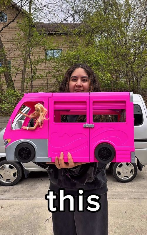 Building a Barbie Dream van pt.2! 🚐💖 #DIY #diyproject #vanlife #barbie 