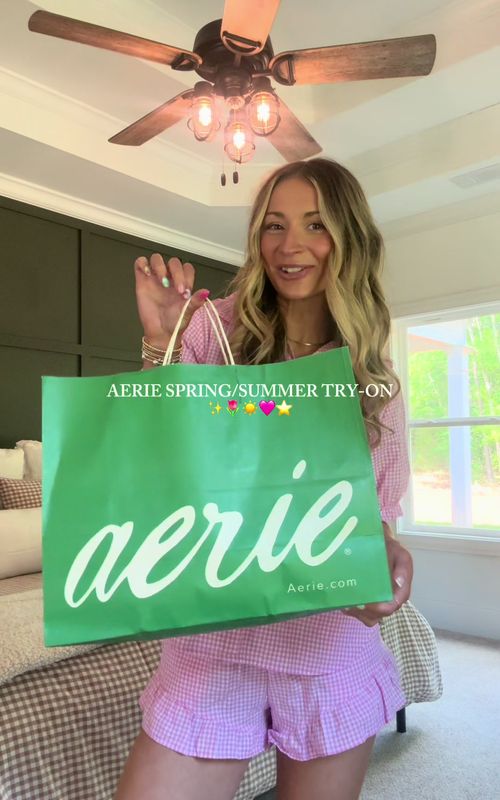 spring/summer at @aerie just hits different ✨🌷☀️🩷⭐️ comfy sets, soft fabrics, and all the fun colors I’m living in lately which set is your fav?! 💕 #tryonhaul #AD #AerieRealmakers #SpringFashion #SpringOutfit 