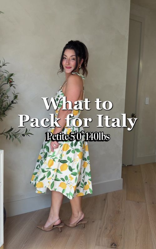 What to pack for Italy! Links in bio and also in my Amazon storefront under “May Finds”  #amazonfashion #italytrip #petiteoutfit #amazonfavorites #capsulewardrobe 