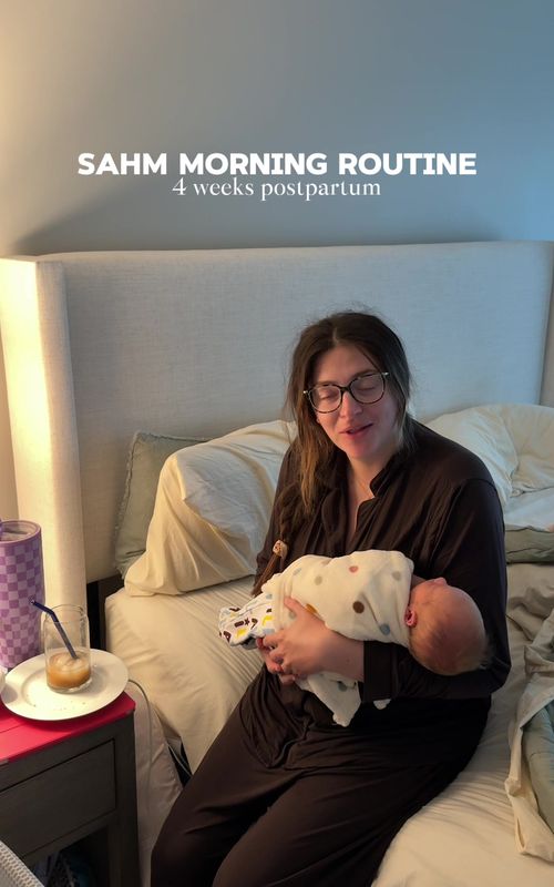 SAHM morning routine at 4 weeks postpartum 🫶🏼    Hopefully the baby crying doesn’t hurt your ears 😅 but trying to keep it real around here. Majority of the time I have a very happy baby, but wow these past 3 days all he wants to do is sleep on mommy.    #morningroutine #Vlog #sahm #firsttimemom #newmom 